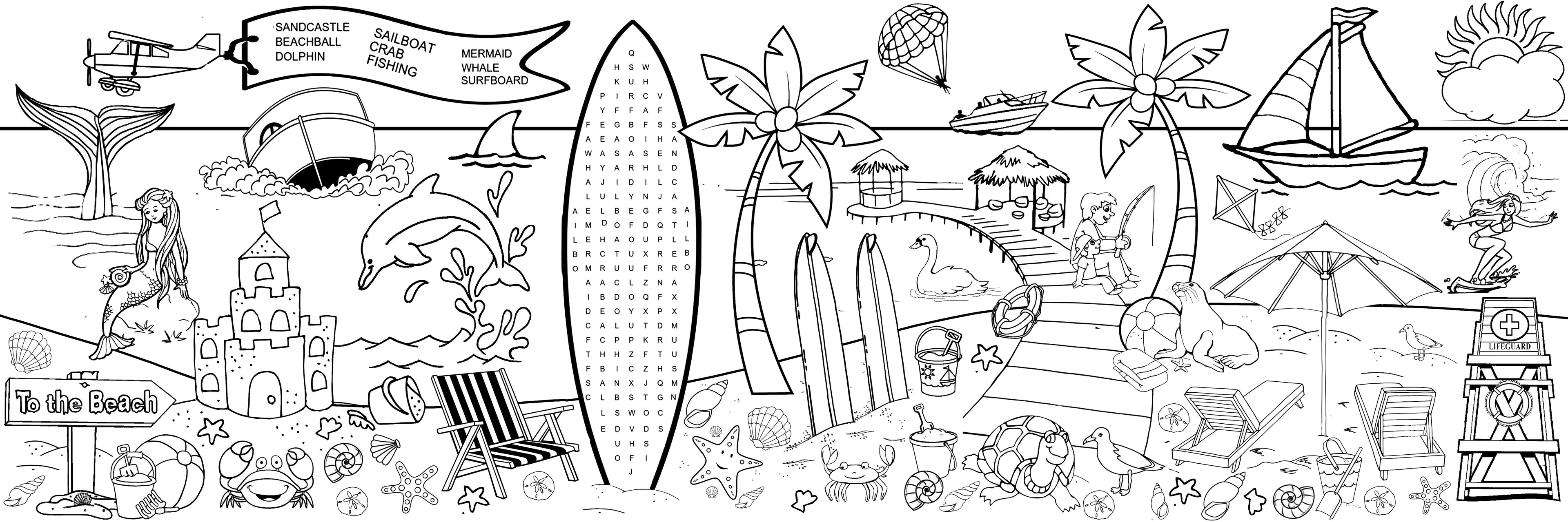 Beach Day with Wordsearch